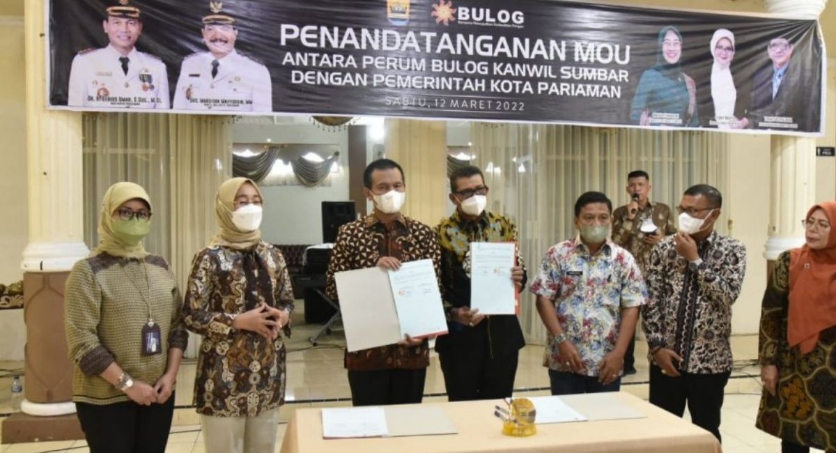 produksi-padi-1-780-ton-pemko-pariaman-teken-mou-dengan-perum-bulog