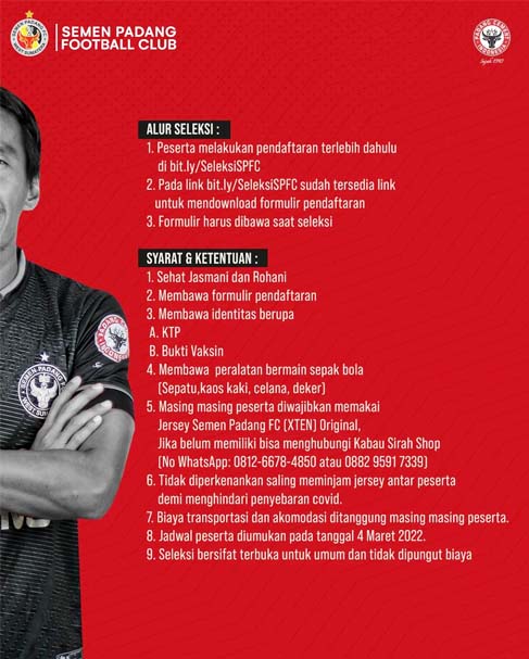 Berita Padang - berita Sumbar terbaru dan terkini hari ini: Seleksi terbuka Semen Padang berlangsung pada 5-7 Maret 2022 di Indarung.