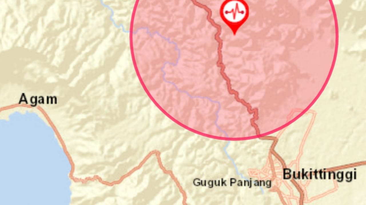 Gempa Magnitudo 4,5 Dekat Bukittinggi Kagetkan Warga Jelang Sahur