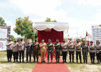 Bupati Dharmasraya, Sutan Riska Tuanku Kerajaan menghadiri acara Upacara Peresmian Batalyon C Pelopor Satbrimob Polda Sumbar