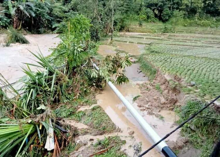 Langgam.id - Banjir Bandang menerjang Nagari Garabak Data, Kecamatan Tigo Lurah, Kabupaten Solok, Sumatra Barat (Sumbar).