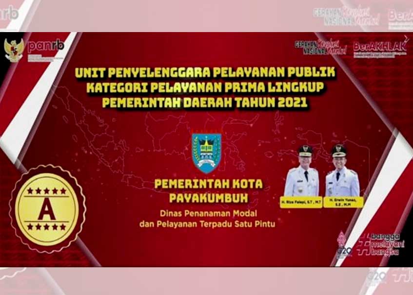 Langgam.id - Dinas Penanaman Modal dan Pelayanan Terpadu Satu Pintu (DPMPTSP) Kota Payakumbuh berhasil meraih kategori Pelayanan Prima.