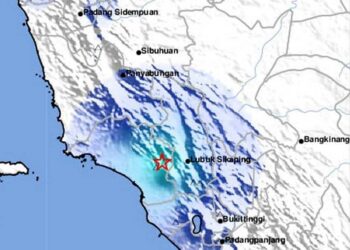 Langgam.id - Gempa bermagnitudo 4,5 mengguncang Kabupaten Pasaman Barat (Pasbar) hari ini, Rabu (28/9/2022) sekitar pukul 10.46 WIB.