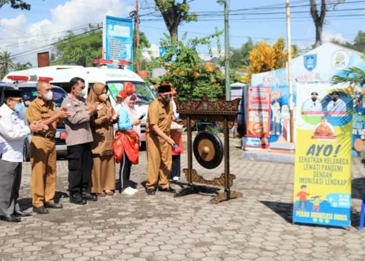 Langgam.id - Pemerintah Kota (Pemko) Payakumbuh mencanangkan PID dan BIAN di halaman Dinas Kesehatan Kota Payakumbuh, Selasa (19/4/2022).