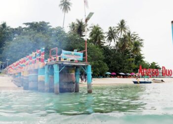 Dermaga Apung dan Gazebo di Pulau Angso Duo Rusak Berat