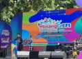 Kepala BI Sumbar Wahyu Purnama A menyampaikan pidato pembukaan Minang CrEFt 2022. (Foto: Heri Faisal/Langgam)