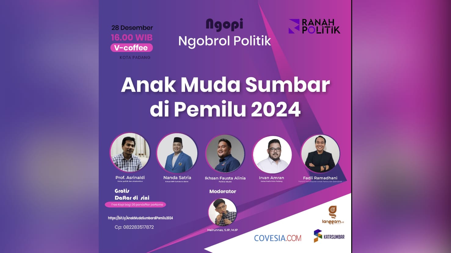 Jelang Pemilu 2024, Ranah Politik Gelar "Ngopi" Bersama Anak Muda Sumbar