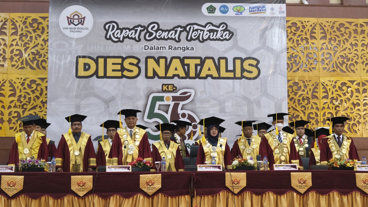 Universitas Islam Negeri (UIN) Imam Bonjol Padang gelar acara Dies Natalis ke-56 dengan menampilkan tema Berkolaborasi Menuju Unggul