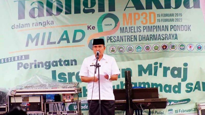 Milad ke-8 Majelis Pimpinan Pondok Pesantren (MP3D) Kabupaten Dharmasraya. [Foto: Dok. Pemkab Dharmasraya]