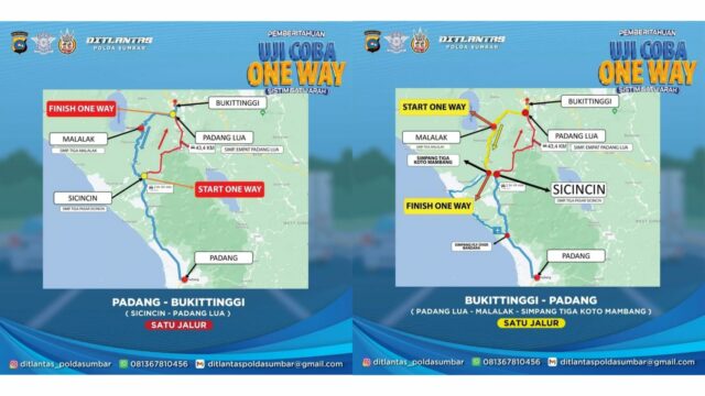 Jalur Sicincin-Padang Lua Uji Coba Sistem Satu Arah Sabtu Ini
