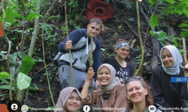 Bunga Raflesia Arnoldi tumbuh mekar di Jorong Batang Palupuh, Nagari Koto Rantang, Kecamatan Palupuh, Kabupaten Agam. Keberadaan bunga