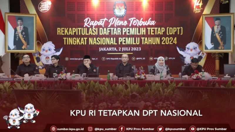 KPU Tetapkan DPT Nasional 204,8 Juta Orang, Pemilih di Sumbar 1,99 Persen dari Jumlah Itu