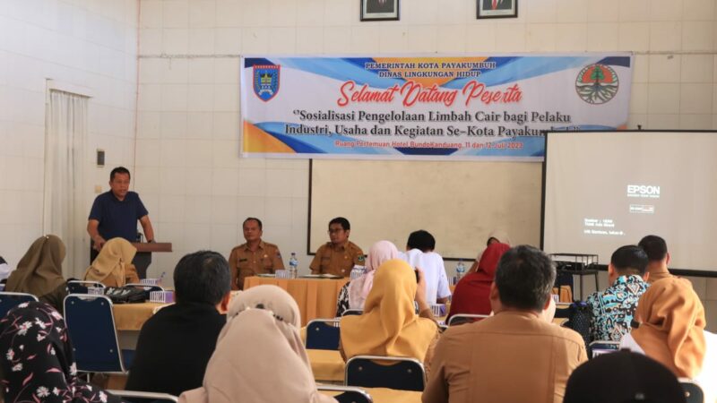 Pemerintah Kota Payakumbuh menggelar Sosialisasi Pengelolaan Limbah Cair Bagi Pelaku Industri/Usaha yang bertempat di Ruang Pertemuan Hotel