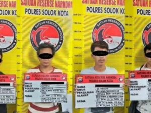 Empat orang warga Nagari Tanjung Balik, Kecamatan X Koto Diatas, Kabupaten Solok, ditangkap tim Satresnarkoba Polres Solok Kota pada.