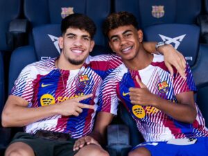 Lamine Yamal, pemain muda Fc Barcelona yang masih berusia 16 tahun, mengobrak-abrik pertahanan Totenham Hotspur pada laga Trofeo Joan Gamper