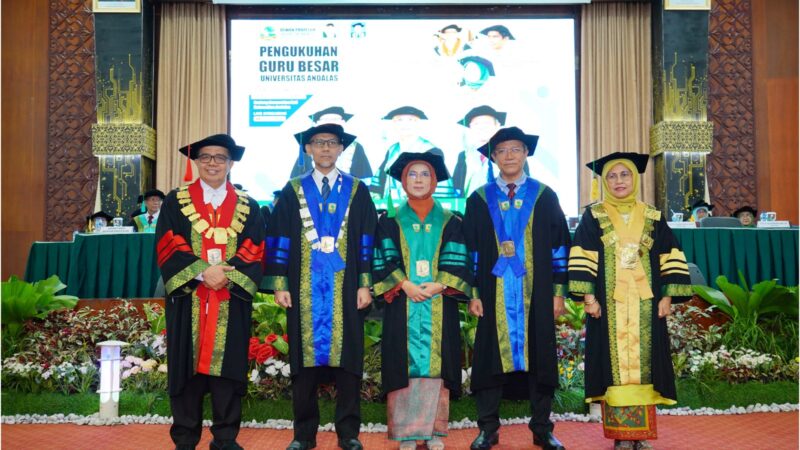 Unand Kukuhkan 3 Guru Besar Baru Fakultas Teknik dan Kedokteran