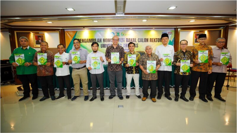 Ini Nomor Urut Sementara Bakal Calon Rektor Unand