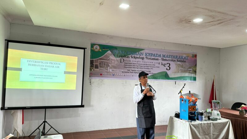 TIP Fateta Unand Dorong UMKM Nagari Lawang Kembangkan Formulasi Minuman Tebu