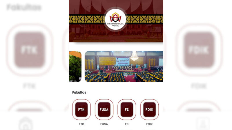 Tampilan aplikasi Super Apps Rumah Gadang UIN IB Padang. [Foto: Dok. UIN IB Padang]