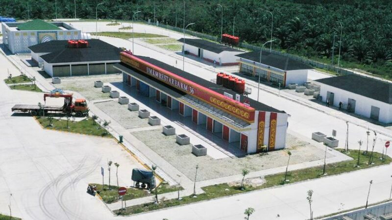 Tahap Finishing, Rest Are di Tol Pekanbaru-Bangkinang Segera Bisa Digunakan