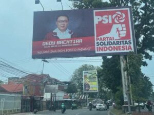 Baliho salah satu caleg PSI di Sumbar