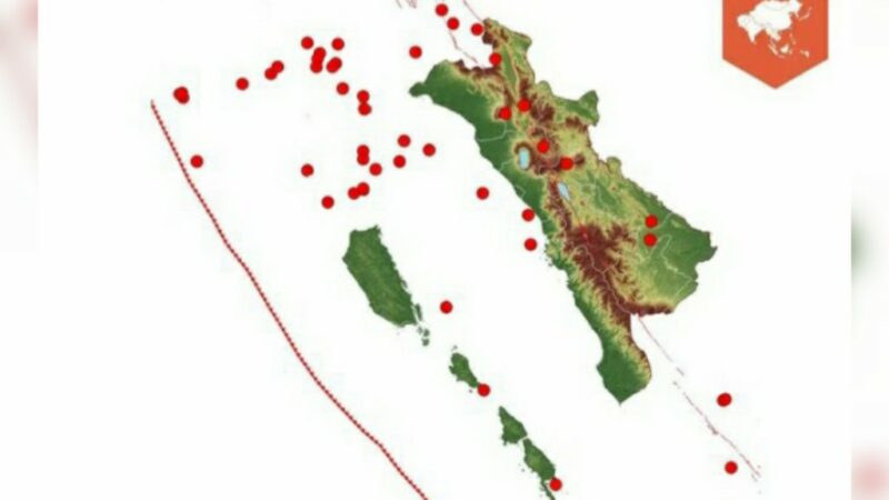 Sepanjang Oktober 2023 terdapat 52 kali kejadian gempa bumi di wilayah Sumatra Barat (Sumbar) dan sekitarnya. Frekuensi gempa bumi terbesar terjadi pada 13 Oktober
