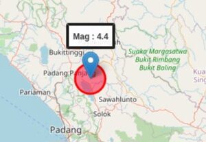Gempa M 4,4 Dirasakan hingga Padang, Berpusat di Batusangkar