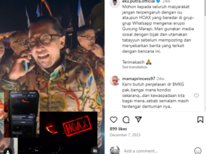 Prebunking, Cek Fakta: Beredarnya Informasi Lahar Panas Turun dari Puncak Gunung Marapi