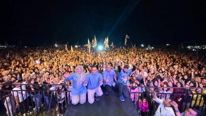 Konser Indonesia Maju Prabowo-Gibran ke-4 di Kabupaten Limapuluh Kota, Jumat (26/1/2024) sukses besar. Lapangan Sepakbola Persada, Dangung