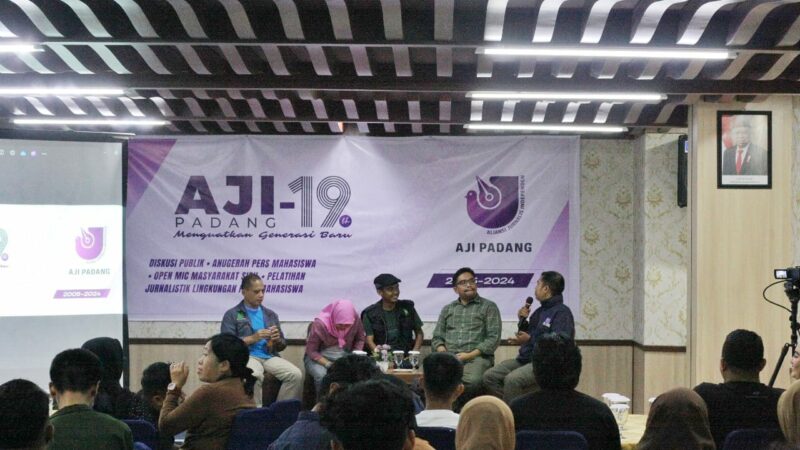 Diskusi Publik HUT AJI Padang: Pemilu 2024 Pertaruhan Terhadap Kebebasan Masyarakat Sipil, Demokrasi, Ekologi, dan Hak Masyarakat Adat