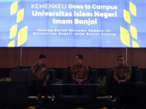 Kemenkeu Goes To Campus dilaksanakan di Ruang Aula Gedung Kuliah Bersama Kampus III UIN Imam Bonjol Padang, Selasa (5/3/2024).