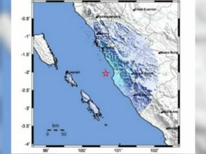 Gempa dengan magnitudo 4,6 mengguncang Air Haji, Kabupaten Pesisir Selatan, Sumatra Barat (Sumbar) pada Senin (22/4/2024) sekitar pukul