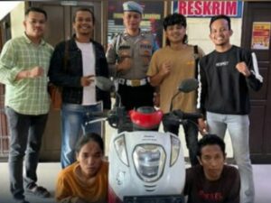 Diduga sebagai pelaku penggelapan kendaraan sepeda motor, pasangan suami istri ditangkap Tim Opsnal Satreskrim Polres Agam.