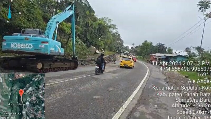 Dinas Pengelolaan Sumber Daya Air Bina Konstruksi (PSDABK) Sumbar berhasil membenahi aliran sungai Lubuk Hantu di Nagari Aia Angek, Kecamatan