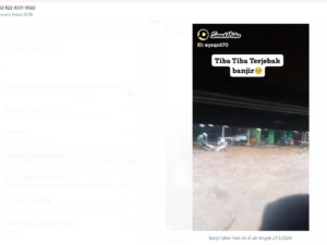 Cek Fakta: Postingan Video Banjir Lahar Hujan di Jalan Utama Padang Panjang - Bukittinggi pada 21 Mei 2024 di Grup WA Menyesatkan
