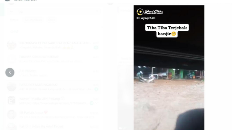Cek Fakta: Postingan Video Banjir Lahar Hujan di Jalan Utama Padang Panjang - Bukittinggi pada 21 Mei 2024 di Grup WA Menyesatkan