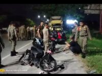 Satpol PP Padang menjaring sebanyak 12 unit sepeda motor serta tujuh orang pemiliknya yang melakukan aksi balap liar di kawasan Aia Pacah,