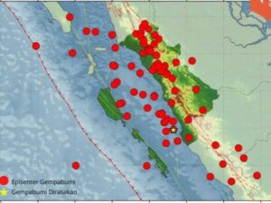 Sebanyak 85 kali gempa bumi terjadi di wilayah Sumatra Barat dan sekitarnya selama April 2024. Frekuensi gempa bumi terbesar terjadi pada 3