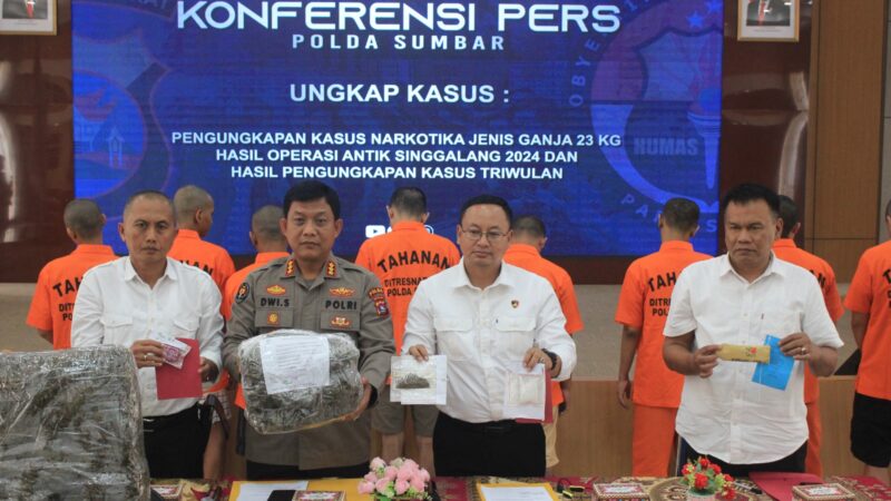 Triwulan Pertama 2024: Polda Sumbar Ungkap 379 Kasus Narkoba
