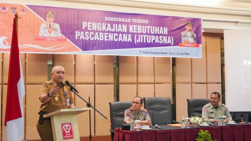 Pj Wako Padang Buka Bimtek Pengkajian Kebutuhan Pasca Bencana