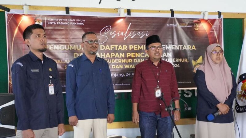 KPU Padang Panjang Umumkan DPS 44.360 Pemilih, Masyarakat Bisa Beri Masukan