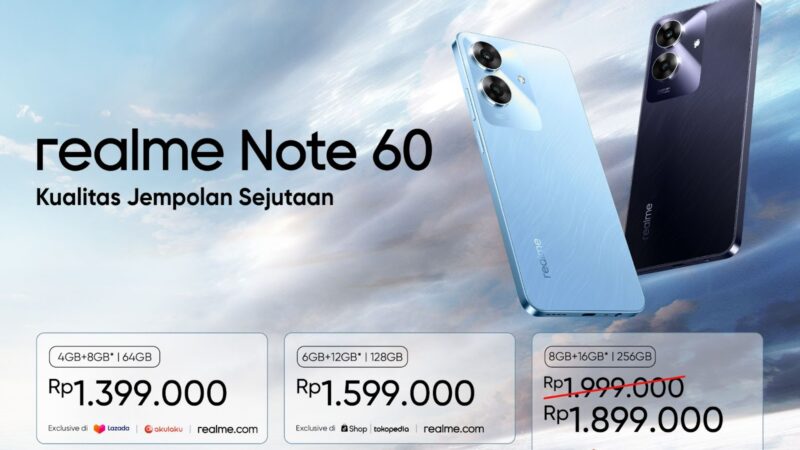Realme Note 60 Debut di Indonesia, Tawarkan Kualitas dan Daya Tahan Unggulan
