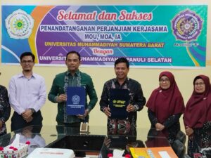 Rektor Universitas Muhammadiyah (UM) Sumatera Barat, Dr Riki Saputra MA, tekan kerjasama dengan Rektor UM Tapanuli Selatan (Tapsel)