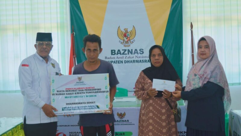 Baznas Dharmasaraya kembali menyerahkan penyaluran zakat untuk bantuan biaya berobat dan pendampingan di rumah sakit bagi warga dalam program