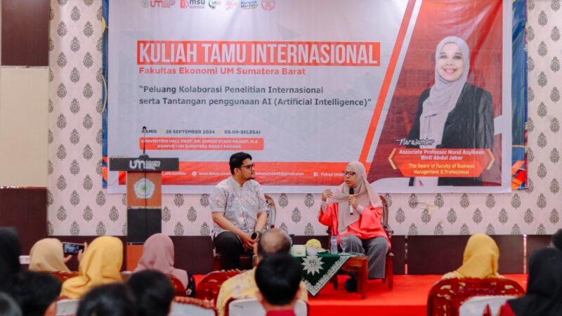 Fakultas Ekonomi UM Sumatera Barat mengadakan kuliah tamu internasional bertema “Peluang Kolaborasi Penelitian Internasional