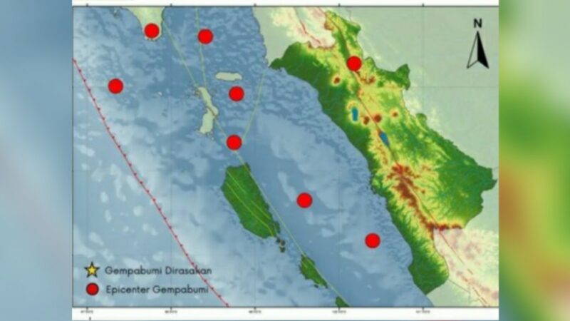 Selama periode 11-17 Oktober 2024 terdapat delapan kali gempa bumi di wilayah Sumatra Barat (Sumbar) dan sekitarnya.