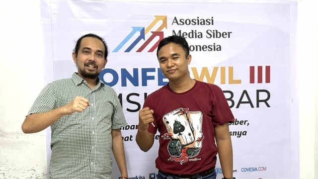 Pasangan pimpinan media di Sumatera Barat CEO Langgam.id Andri El Faruqi dan Pemimpin Redaksi Klikpositif.com Andika D Khagen terpilih