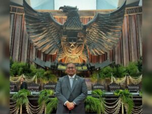 Sekretaris Fraksi Gerindra MPR RI Andre Rosiade mengikuti Sidang Paripurna MPR RI pelantikan pasangan Prabowo Subianto dan Gibran Rakabuming