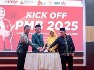 Universitas Muhammadiyah (UM) Sumatera Barat melaunching Penerimaan Mahasiswa Baru (PMB) tahun akademik 2025/2026, Selasa (19/11/2024)