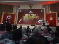 Calon Bupati Dharmasraya, Annisa Suci Ramadani menyampaikan visi, misi dan program kerja saat debat publik Pilkada Dharmasraya 2024. Kegiatan